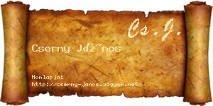 Cserny János névjegykártya