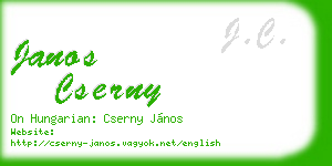 janos cserny business card
