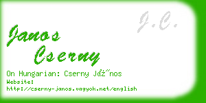 janos cserny business card